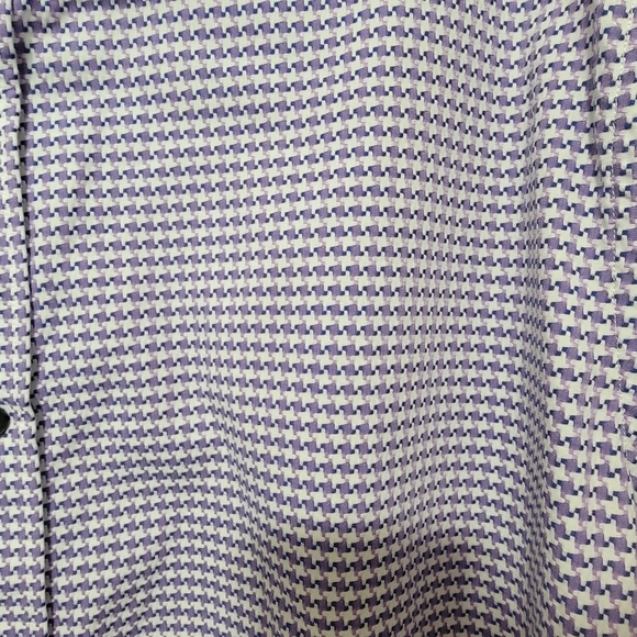 Robert Graham Purple Houndstooth Long Sleeve Button Up Men's Size 2XL - Picture 3 of 8